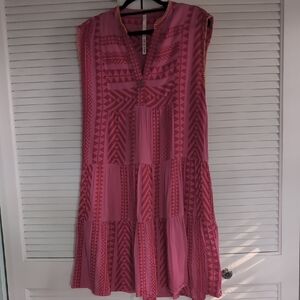 Pink Geometric Pattern Dress